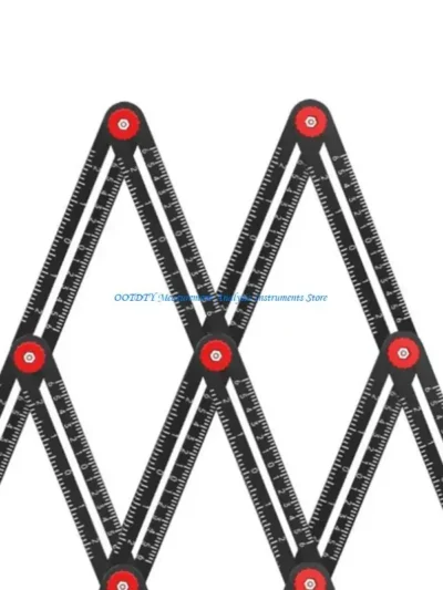 367D 6/12 Fold Measuring Tool Multi Measuring Ruler Aluminum Alloy Measurement Template Tool Finder