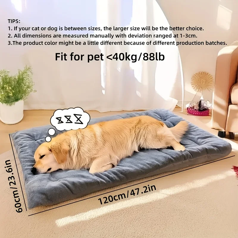 Dog Pet Beds Extra Large Plush Dog Bed Sofa Thickened Super Soft Polyester Pet Mat Dog Crate - Image 3
