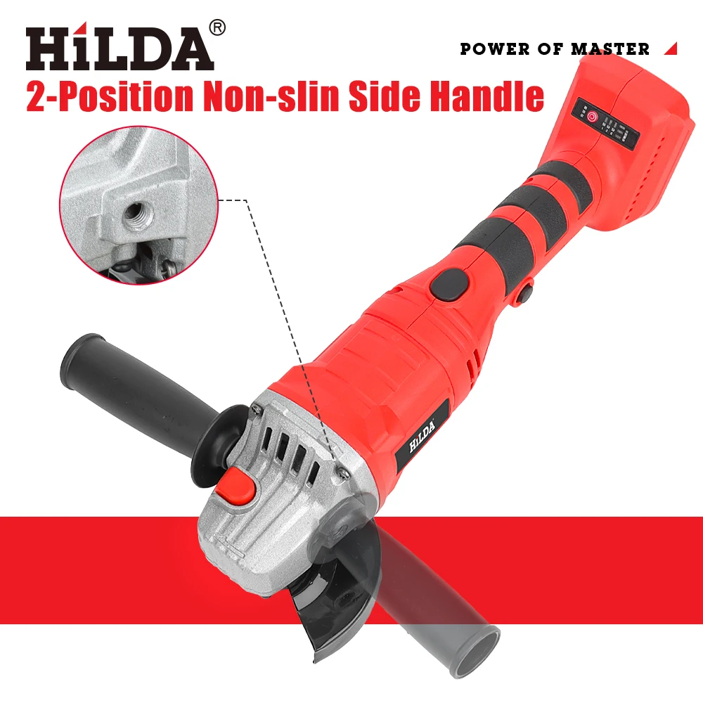 HILDA 21V Handheld Brushless Angle Grinder Cutting Rechargeable Electric Power Tool Polishing Machine Grinder for Makita Battery - Image 20