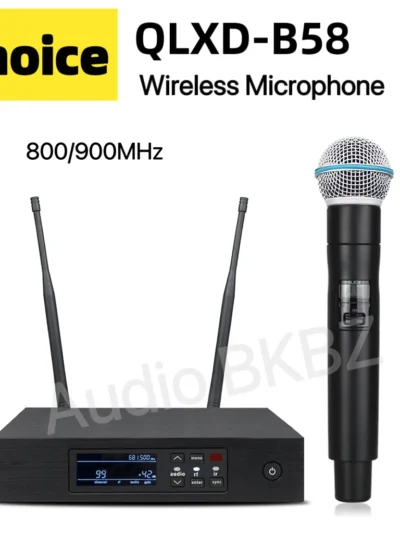 QLXD B-58 800MHz/900MHz High Quality Professional Wireless Microphone UHF Stage Performance Singing Party Handheld Microphone