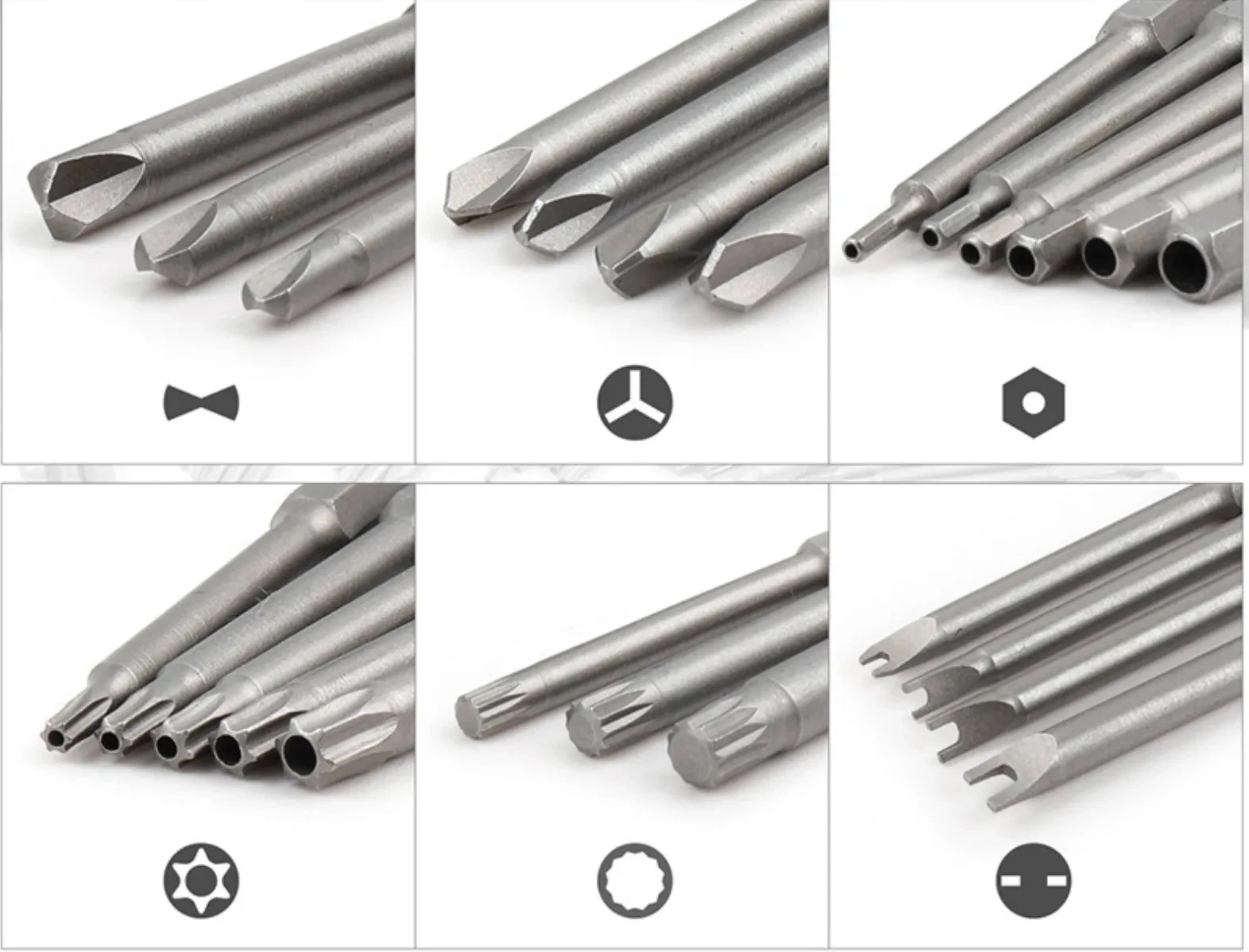 50 extra long screwdriver sets with 75mm safety screwdriver heads, Torx star shaped hexagonal wrench heads - Image 5