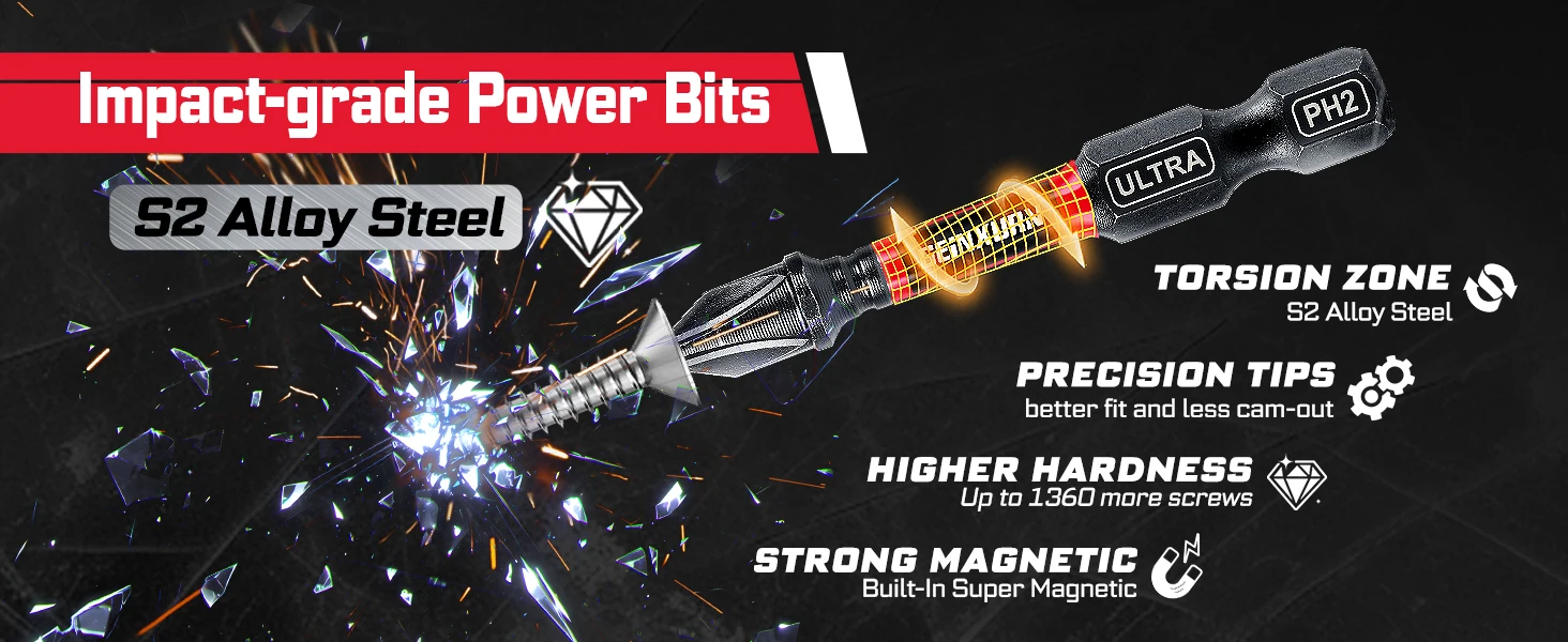 Geinxurn 58Pcs Tools Set Packaged with Impact Screwdriver Bits,Mini Wrech,Step Drill,Socket Adapter and Bit Holder for DIY - Image 12