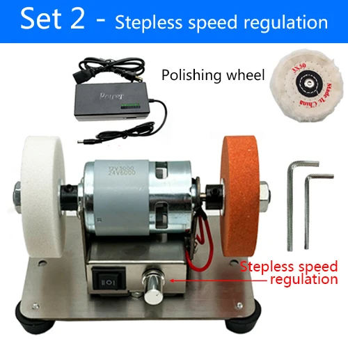100W Double Grinder Machine Artifact Table Grinder Motor Micro Coarse and Fine Polishing Electric Grinding Wheel Grindig Stone - Image 10
