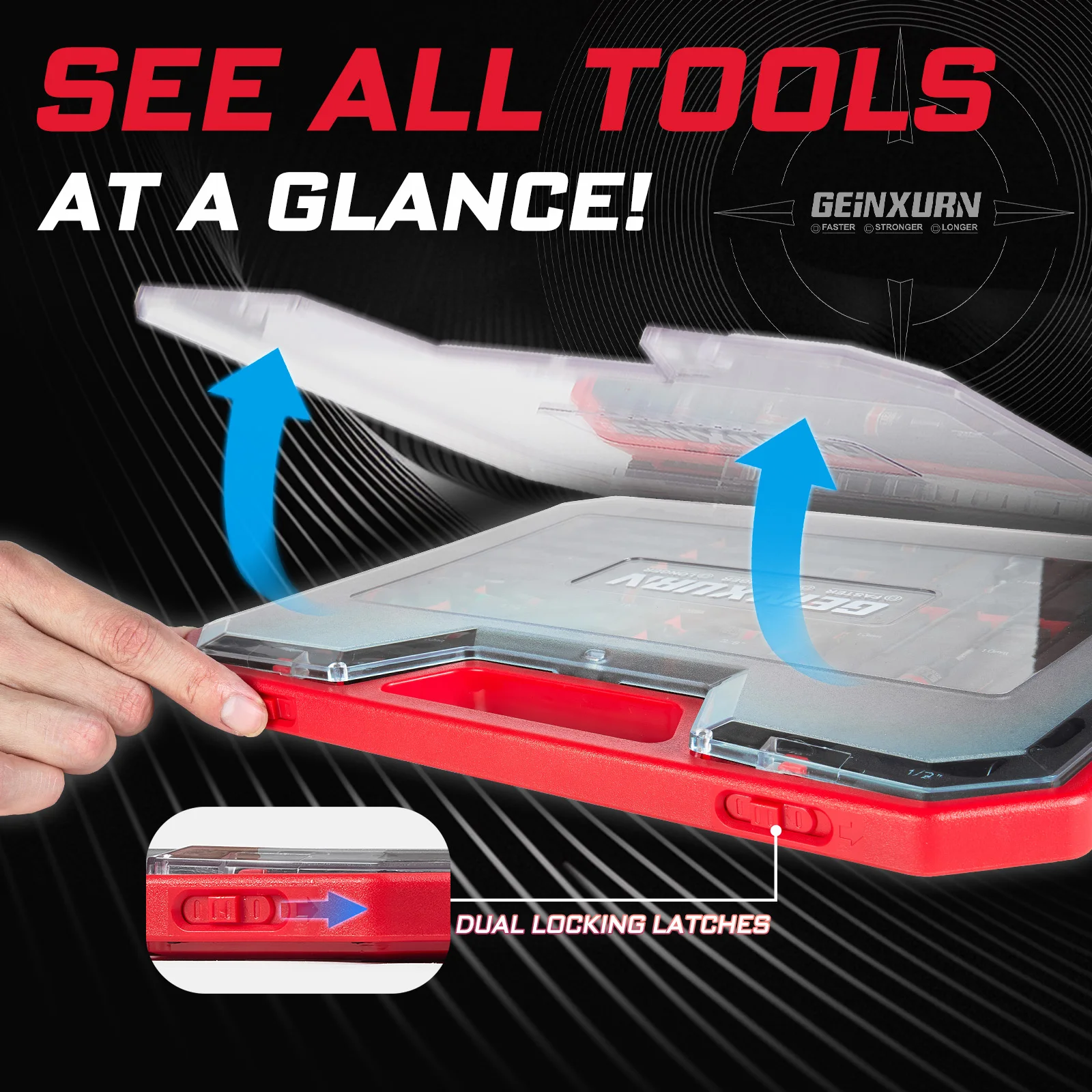 Geinxurn 58Pcs Tools Set Packaged with Impact Screwdriver Bits,Mini Wrech,Step Drill,Socket Adapter and Bit Holder for DIY - Image 5