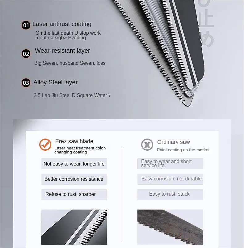 AIRAJ Hand Saw , Japanese Style Saw, Tree Sawing Tool , Garden Logging Tool , Woodworking Saw , Household Small Handheld Sharp - Image 18