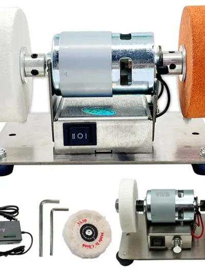 100W Double Grinder Machine Artifact Table Grinder Motor Micro Coarse and Fine Polishing Electric Grinding Wheel Grindig Stone