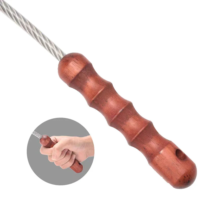 Wood HandleTactical Whip Emergency Tool Self Defense Aluminum Anti Skid Glass Breaker Emergency Hammer Survival Kit - Image 12