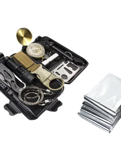 13pc Sos Emergency Survival Kit Multifunctional Outdoor Tool Set With Thermal Blanket Compass For Camping Hiking Senderismo 2026