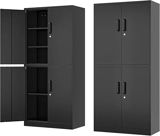 Metal Storage Cabinet-Lockable File Garage Tool Cabinets with Doors and Shelves-Steel Cabinet - Image 8