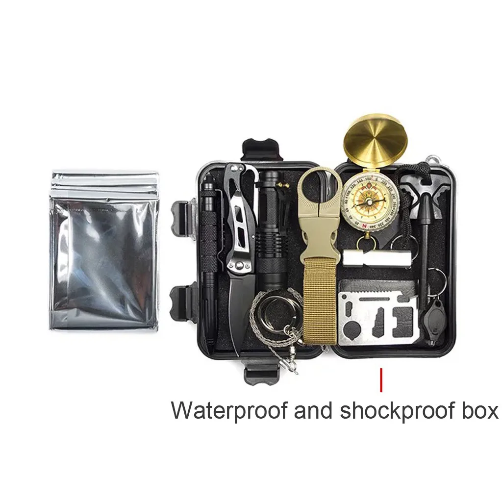 13pc Sos Emergency Survival Kit Multifunctional Outdoor Tool Set With Thermal Blanket Compass For Camping Hiking Senderismo 2026 - Image 10
