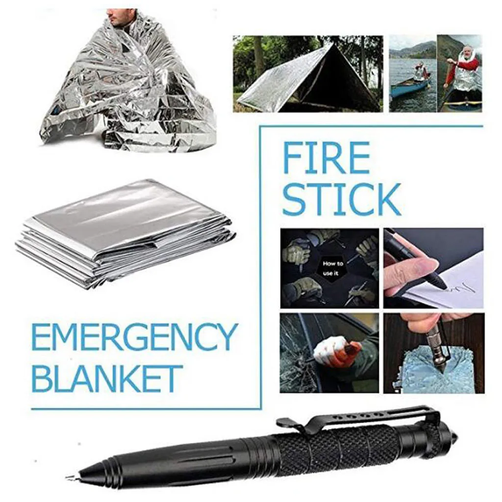 13pc Sos Emergency Survival Kit Multifunctional Outdoor Tool Set With Thermal Blanket Compass For Camping Hiking Senderismo 2026 - Image 4