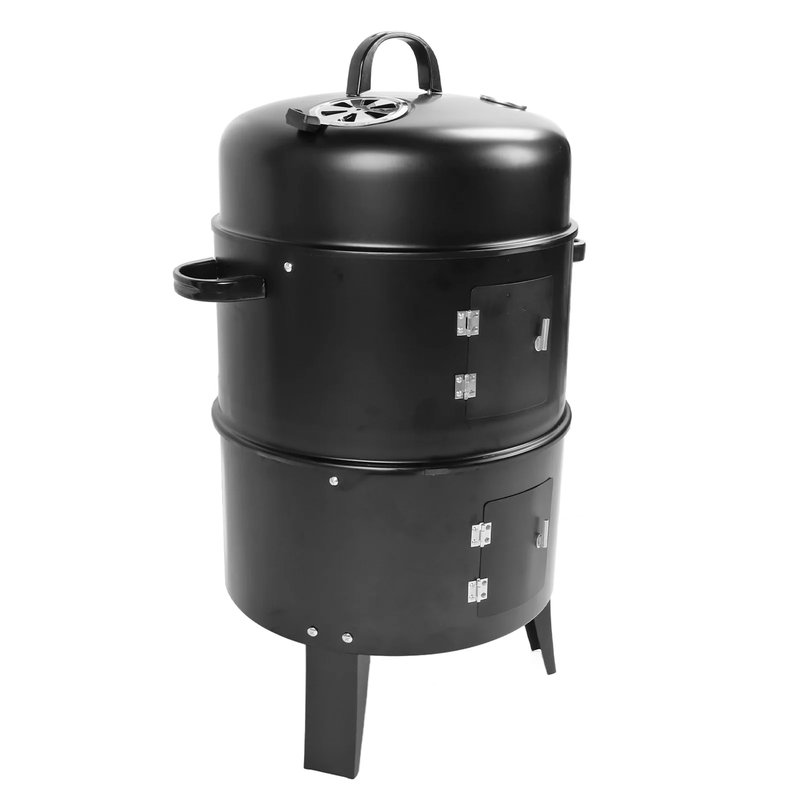 Vertical Charcoal Smoker Vertical Charcoal Smoker 3 in 1 3 Layer Grill Barbecue Smoker BBQ Grill with Thermometer for Cooking - Image 13