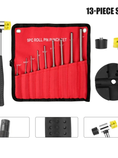 Roll Pin Punch Tool Set Storage Smithing Small Punch Long Tools Removing Repair Bench Block Roll Pin Punch Set Hammer Metric