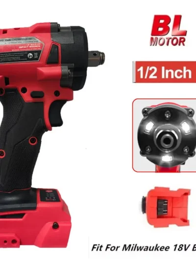 Brushless Impac Wrench 500N.m Electric Driver 1/2" Repair Cordless Screwdriver 4 Gears Power Tools for Milwaukee 18V Battery