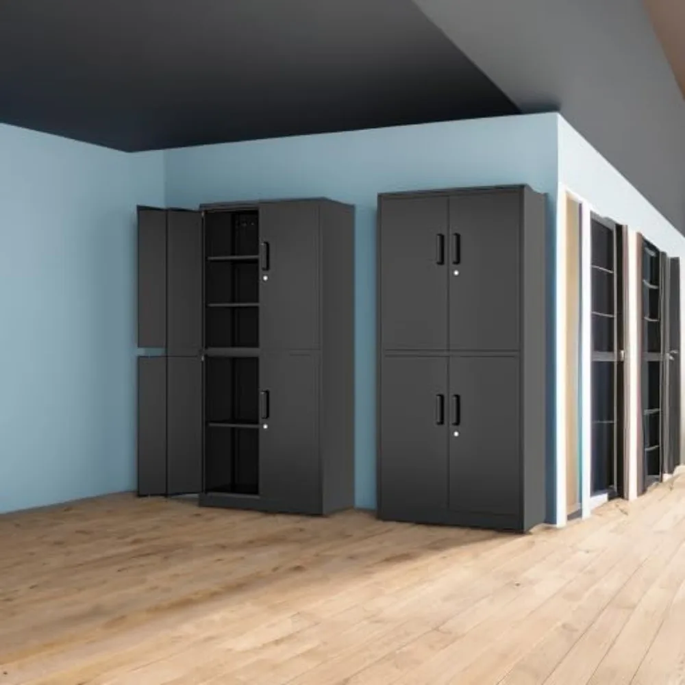 Metal Storage Cabinet-Lockable File Garage Tool Cabinets with Doors and Shelves-Steel Cabinet - Image 2