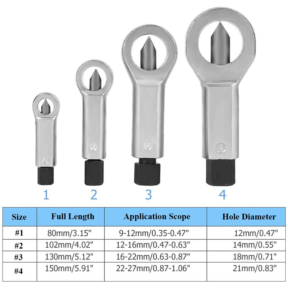 4pcs/1set Heavy-Duty Nuts Splitter Tools Set Nut Breaker Tool Durable Portable Manual Remover Extractor Hand Splitting Tool - Image 6