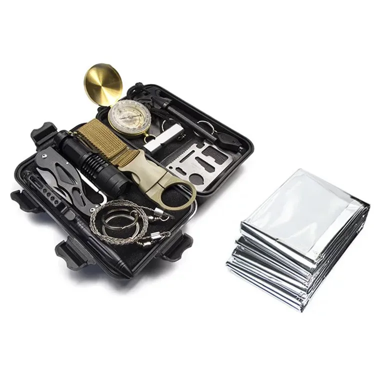 13pc Sos Emergency Survival Kit Multifunctional Outdoor Tool Set With Thermal Blanket Compass For Camping Hiking Senderismo 2026 - Image 7