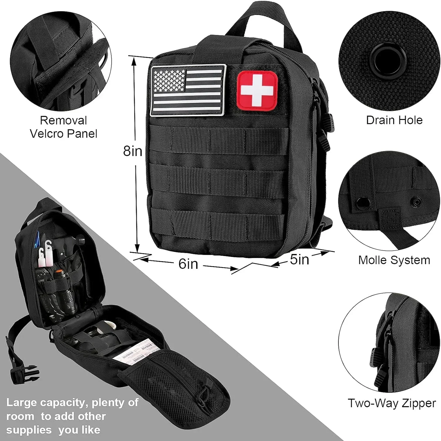 Car Survival First Aid Kit Full Set Molle Outdoor Gear Emergency Kits Camping Hiking Trauma Bag First Aid Kit Outdoor IFAK Edc - Image 6