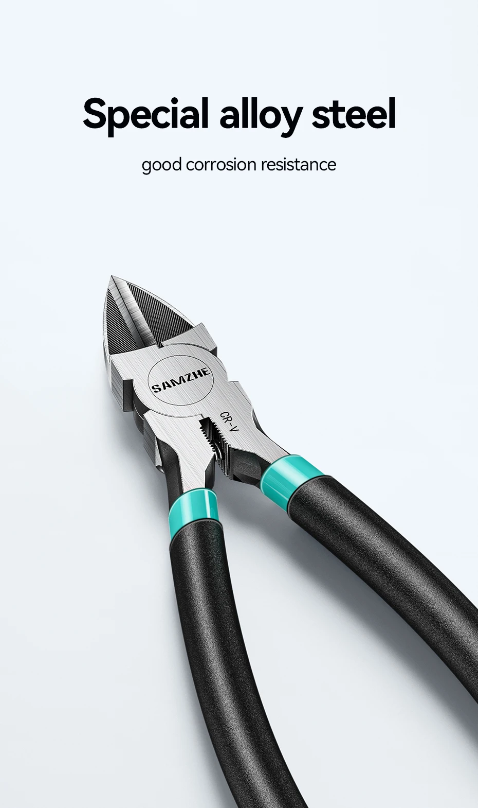 SAMZHE Pliers Multi Functional Tools Electrical Wire Cable Cutters Cutting Side Snips Flush Stainless Steel Nipper - Image 13