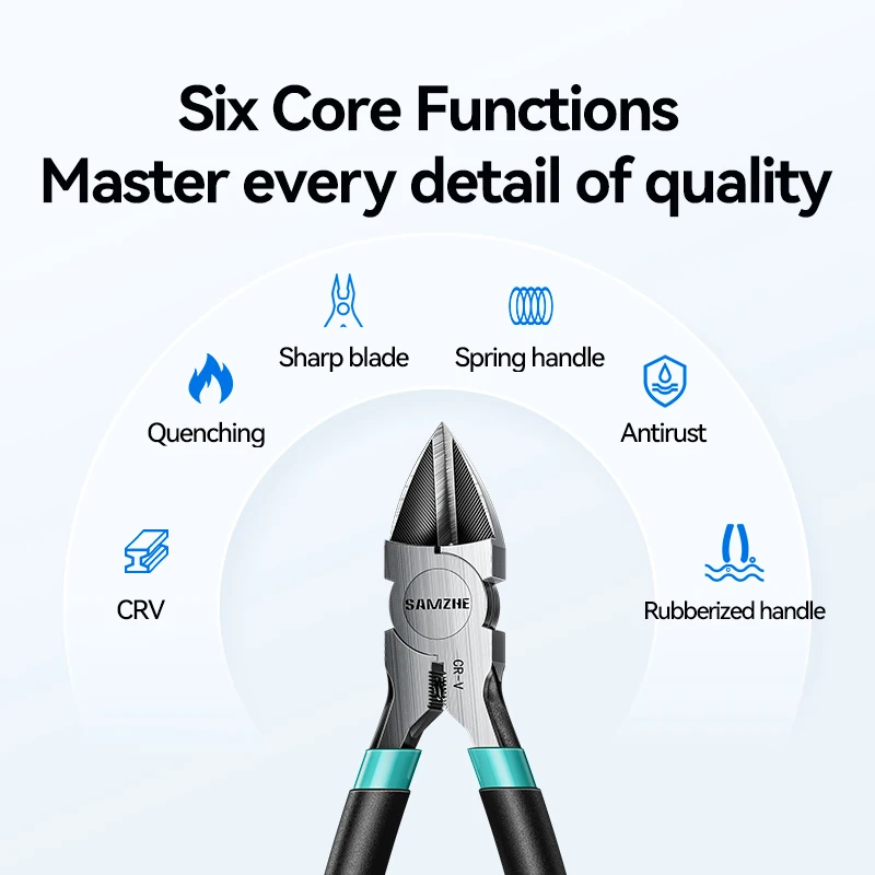 SAMZHE Pliers Multi Functional Tools Electrical Wire Cable Cutters Cutting Side Snips Flush Stainless Steel Nipper - Image 5