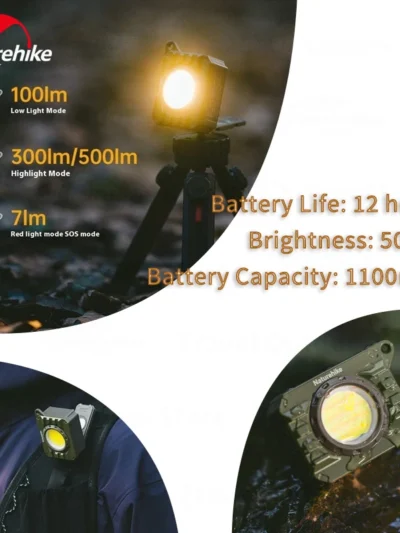 Naturehike Camping Light Adjust 3 Mode Waterproof Lantern Ultralight Portable Travel Hiking High Edurance Lamp Multi-function