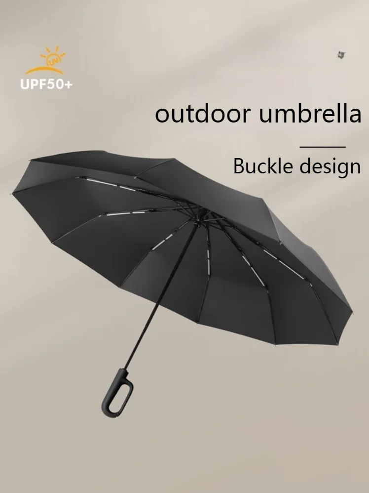 Automatic Umbrella for Men Women Fully Opened Ring Buckle Design 20 Ribs Extra Large Folding - Image 9