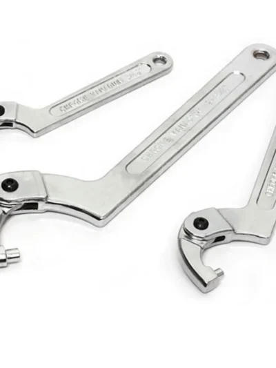 1PCS Adjustable Wrench Hook Spanner Square/Round Head CR-V Spanner Key for Round Bolt Hand Tools 19-51/32-76/51-120mm