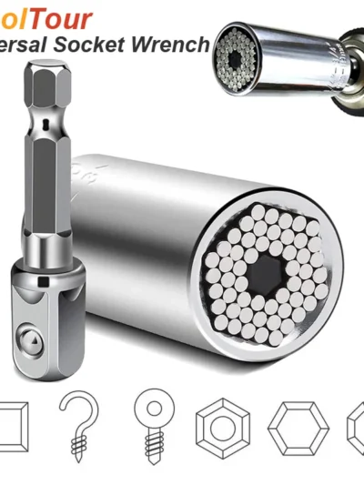 Universal Socket Wrench Head Set Sleeve Gadget 7-19mm Power Drill Adapter Spanner Key Nut Magic Grip Multi Hand Tools multitool