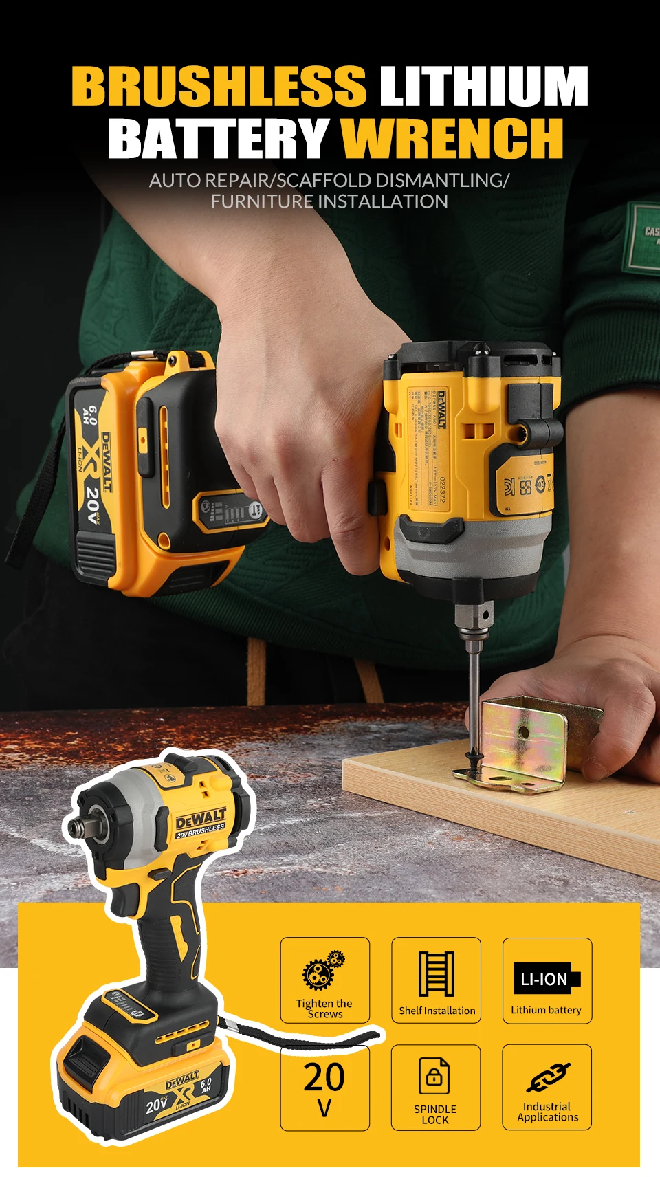 DeWalt Dcd805 Dcf850 DWBAG Lithium Brushless Motor Screwdriver Electric Screwdriver Electric Hand Drill Impact Drill - Image 9