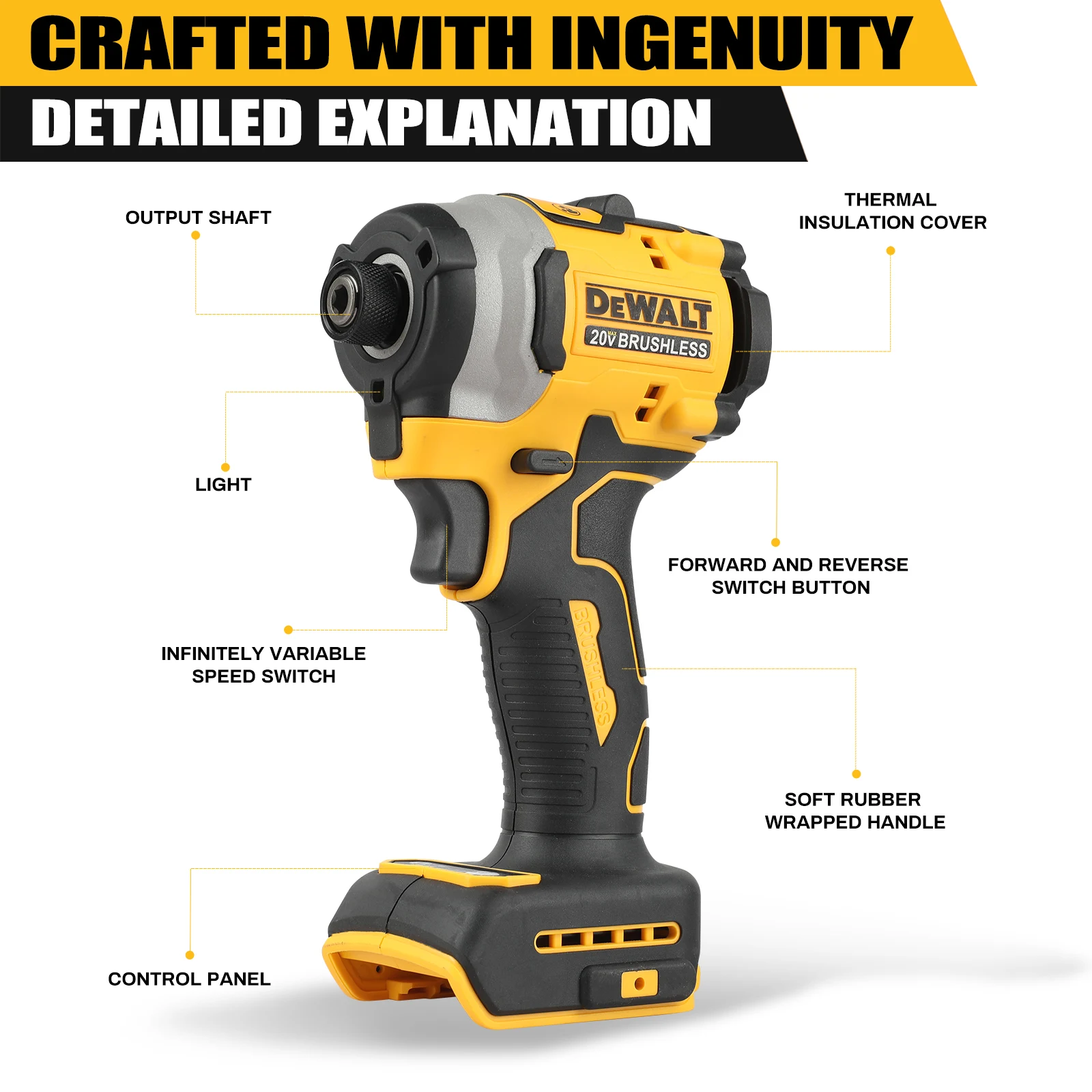 DeWalt Dcd805 Dcf850 DWBAG Lithium Brushless Motor Screwdriver Electric Screwdriver Electric Hand Drill Impact Drill - Image 3