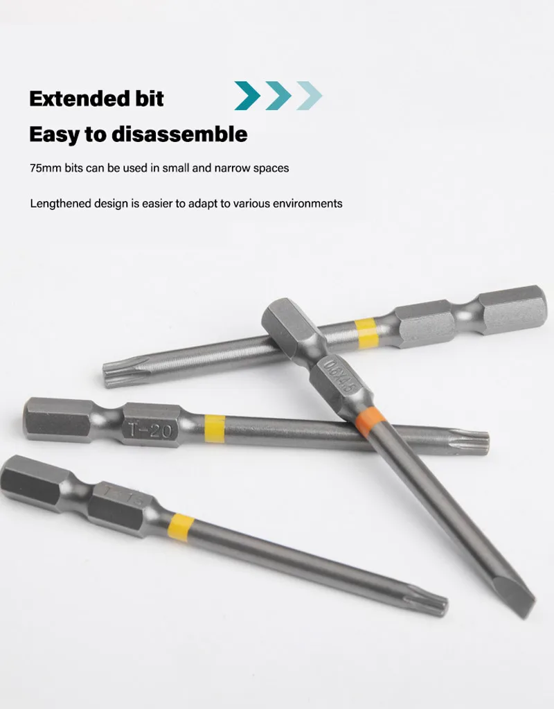 Makita B-55697 Electric Screwdriver Bits Set 43Pcs Colour Coded Cross Flower Type Hexagon Socket Bit Power Tool Attachments - Image 9