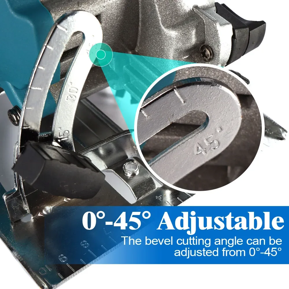 Brushless 5 Inch 125mm Electric Circular Saw Cordless 0-45° Adjustbale Woodworking Cutting Power Tool For Makita 18V Battery - Image 6