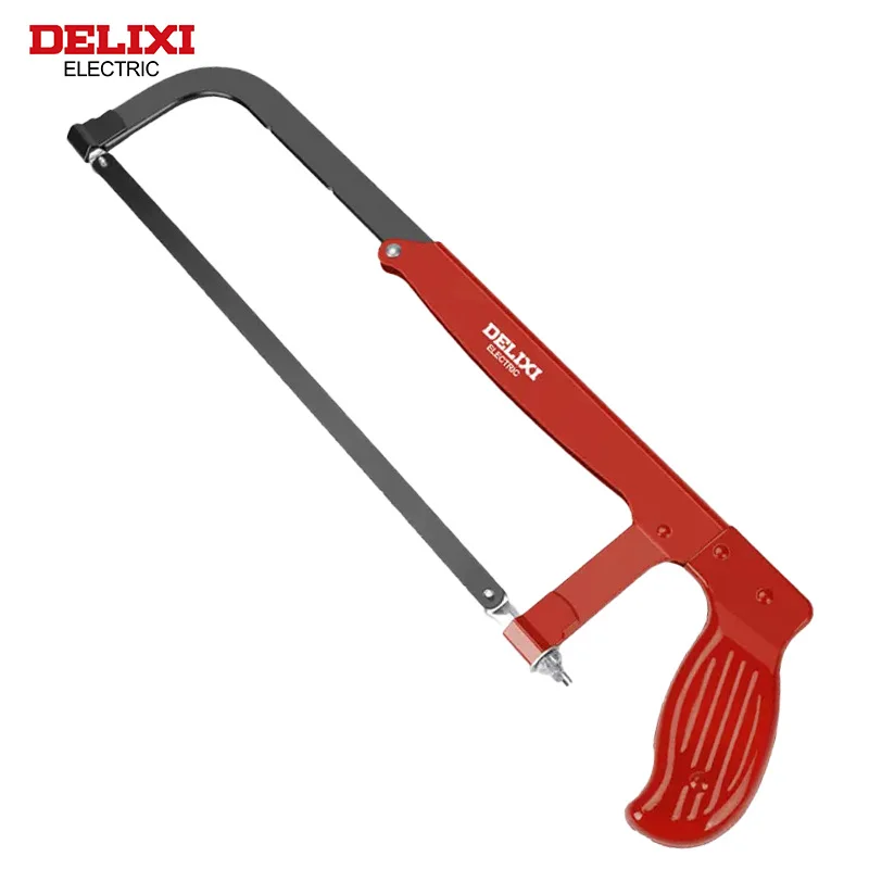 DELIXI ELECTRIC Hacksaw All-steel Heavy-duty Household Small Hand-held Saw,Adjustable Spacing,for Metal,Pipe,PVC,Wood Cutting