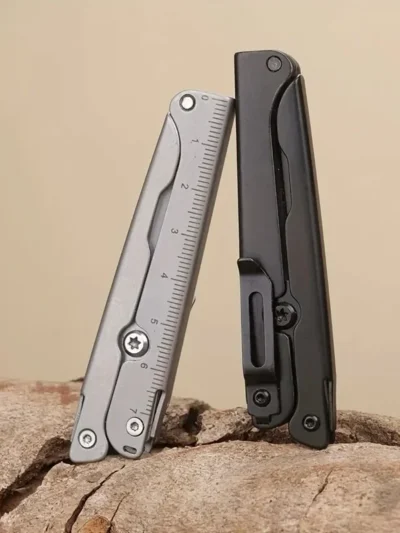 Portable Multifunctional Folding Scissors, Stainless Steel Outdoor Survival Tool for Camping Fishing Hunting