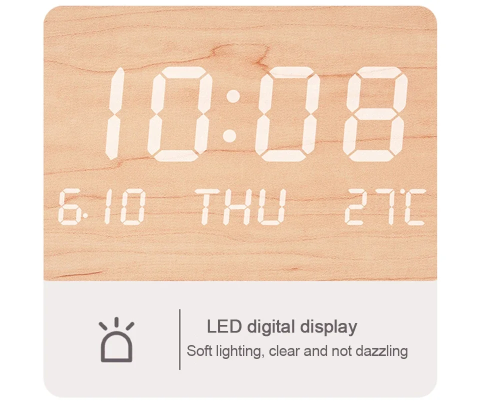 LED Digital Wall Clock Temperature Date Time Multi-function Display Living Room Home Bedroom Silent Clock Fashion Wall Clock - Image 17