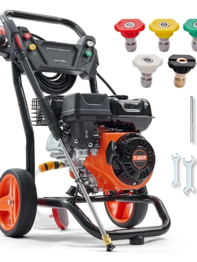 VEVOR Gas Pressure Washer, Gas Powered Pressure Washer with Aluminum Pump, 3400 PSI 2.6 GPM,Spray Gun and Extension Wand