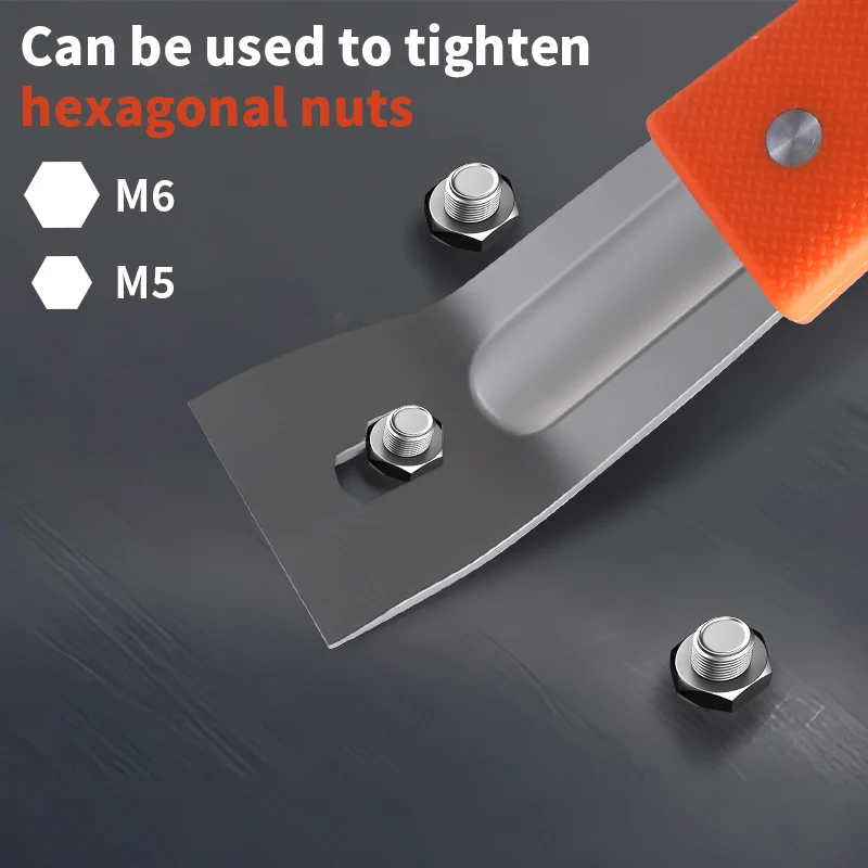 Pry Bar Stainless Steel Nut Crowbar with M4-M6 Hexagon Socket and Wrench Angle Head Nail Puller for prying lifting pulling - Image 5