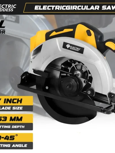 5000R/MIN 7’ Cordless Circular Chainsaw Professional Woodworking Chainsaw 45 Degree Angle Cutting For DEWALT 20V Battery Pin