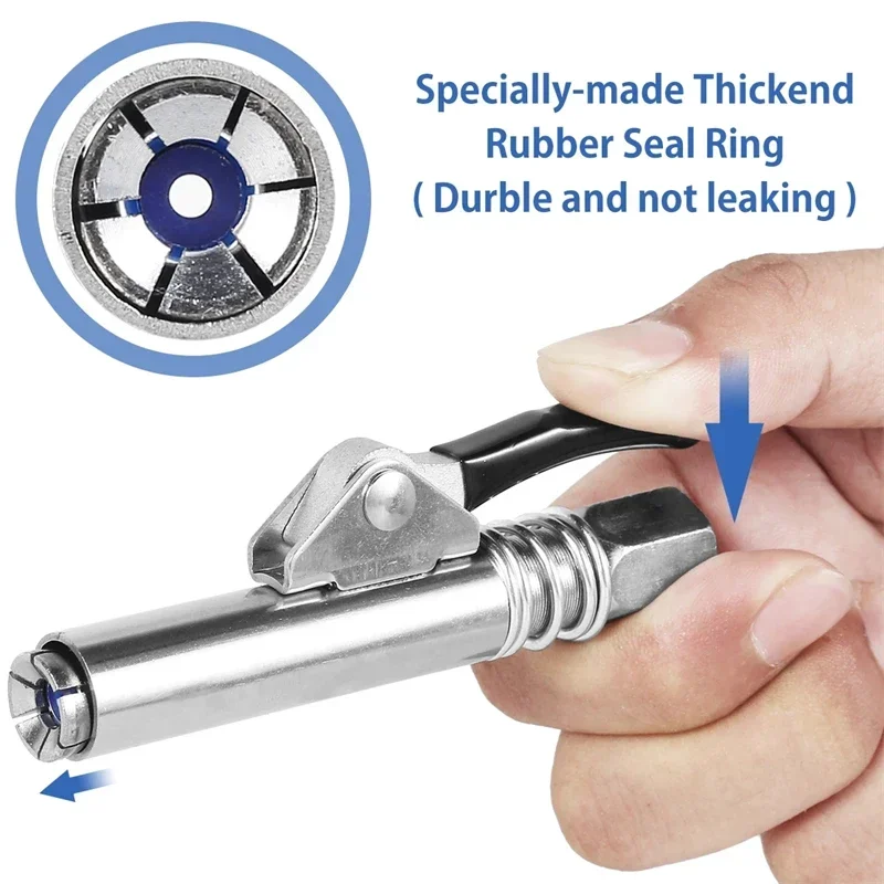 10000PSI Grease Gun Coupler Oil Pump Quick Release Grease Nozzle Injector Lubricating Oil Grease Gun Car Auto Repair Tool - Image 11