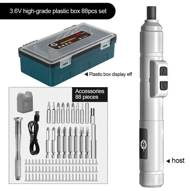 Mini Wireless Electric Screwdriver Set Cordless USB Rechargeable Screwdriver 3.6V 200r/Min Home Electric Drill - Image 8
