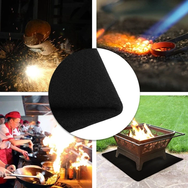 Welding Blanket Fireproof Heat Resistant Flame Retardant Carbon Felt for Welder - Image 3