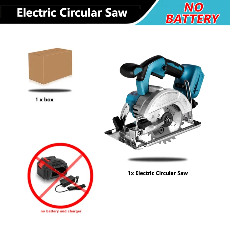 Brushless 5 Inch 125mm Electric Circular Saw Cordless 0-45° Adjustbale Woodworking Cutting Power Tool For Makita 18V Battery - Image 7