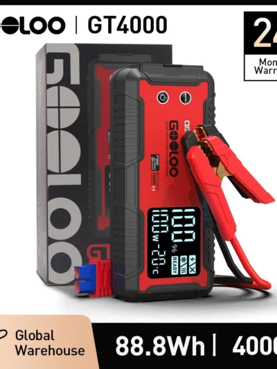 GOOLOO 4000A 12V Charger External Battery Booster 24000mah Car Jump Starter Car Battery PD100W Fast Charging Portable Power Bank