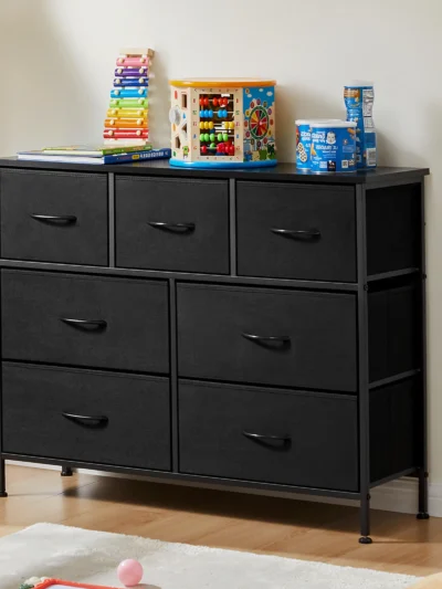 JHK Desser For Bedroom With 7 Fabric Drawers Organizer Storage Closet Chest Clothes For Living Room Display Cabinet Of Furniture