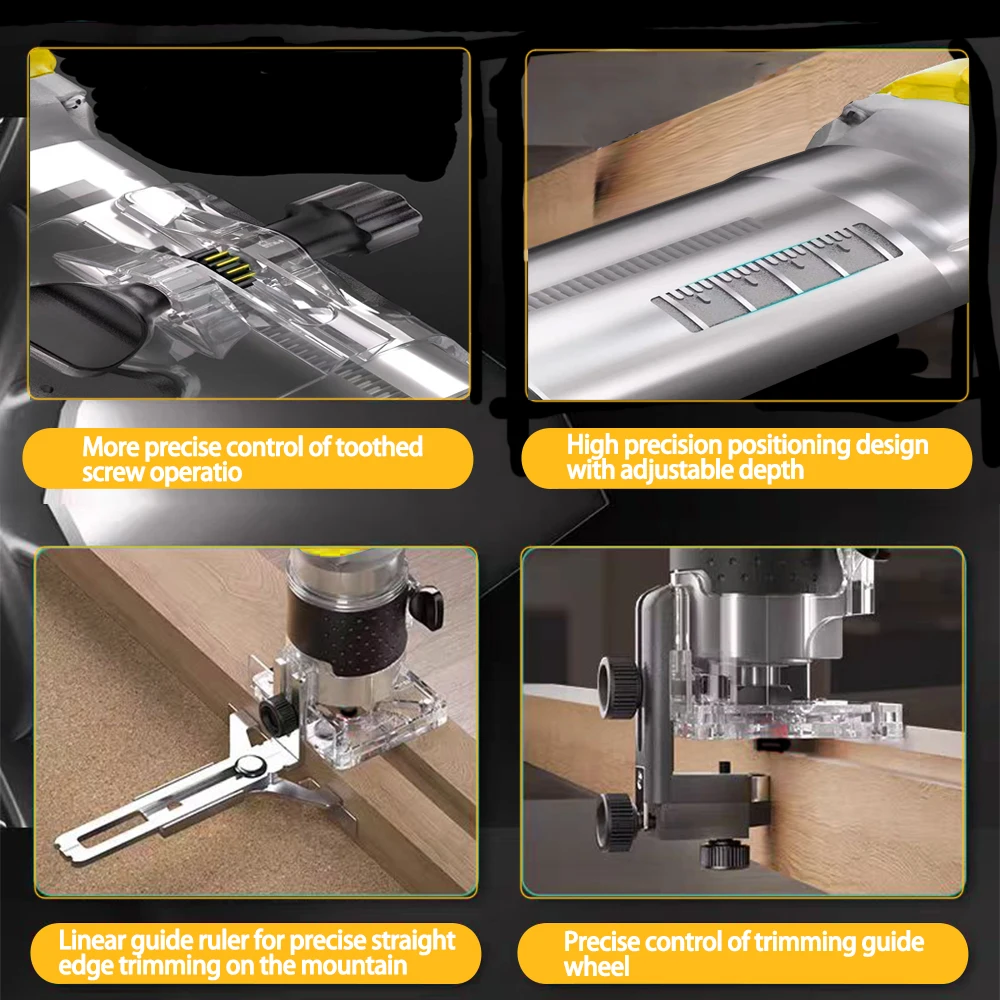 Brushless Electric Trimmer Woodworking Trimming Machine Wood Router Milling Engraving Slotting Machine Fit Dewalt 18V Battery - Image 3