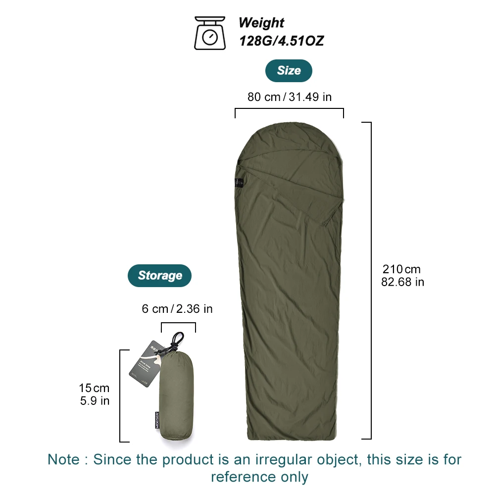 Outdoor Camping Sleeping Bag Liner Ultralight Mummy Sleeping Bag Backpack Liner Single Person Travel Sleeping Bag - Image 2