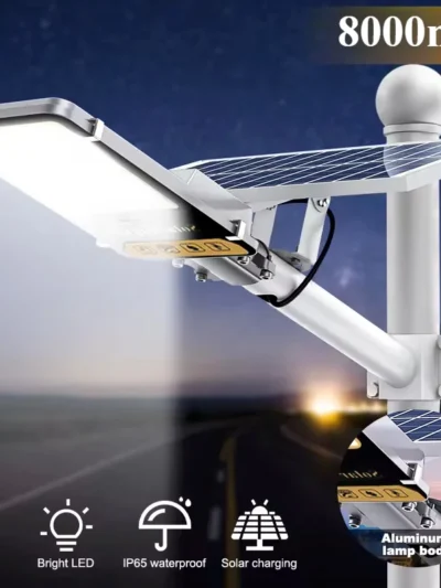 Aluminum 8000mah High Power Solar Light Outdoor Solar Street Light Waterproof Street Light For Garage Garden Terrace wall lamp