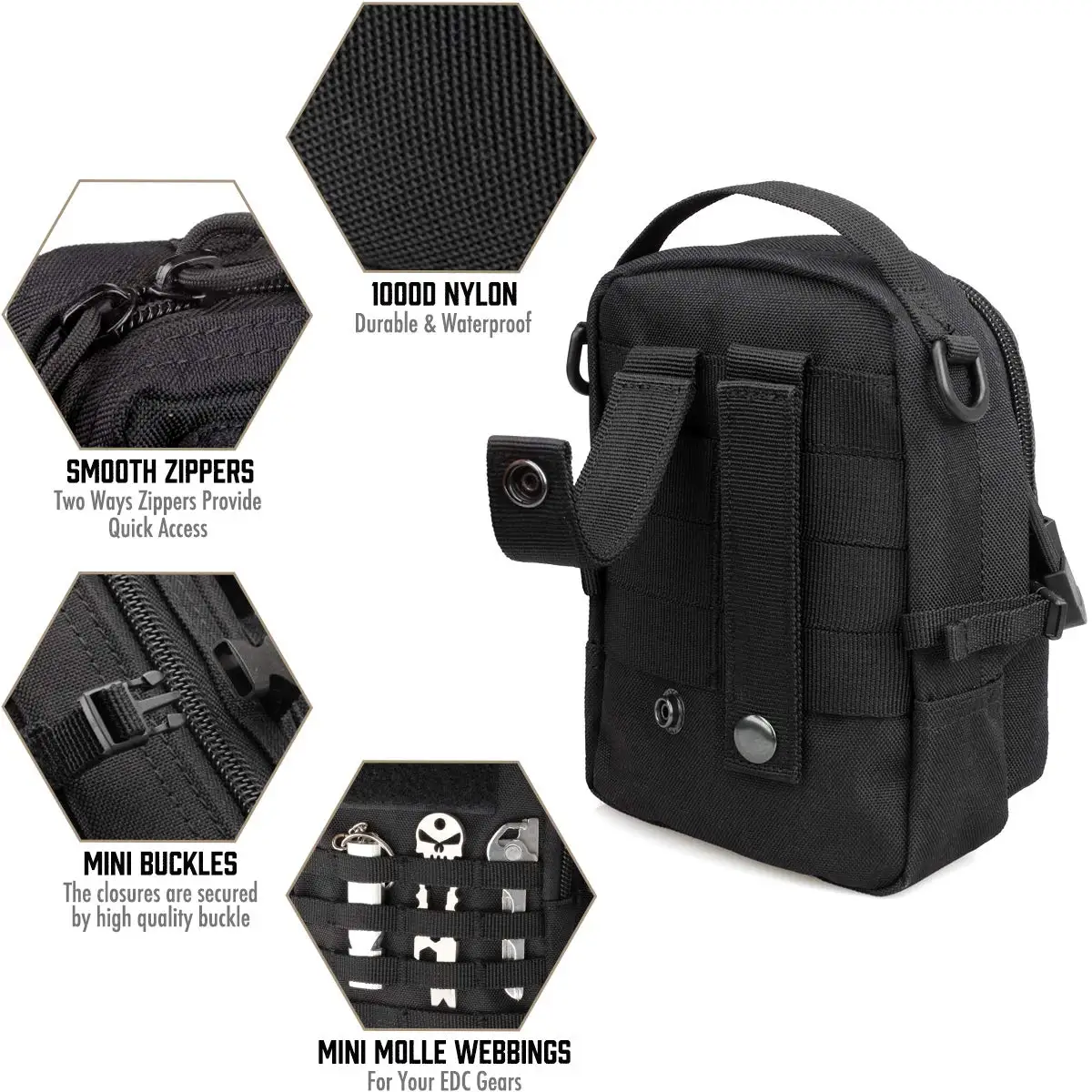 Tactical Molle Pouch Small, EDC Utility Pouch Tactical Tool Pouches Bag Compact Multi-Purpose Waist Pouch - Image 4