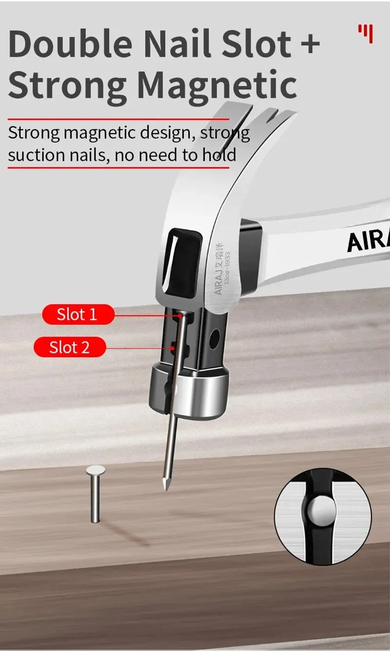 AIRAJ Multifunctional Sheep Horn Hammer Industrial Grade Decoration Household Hammer Wrapped with Glue Non Slip Hardware Tool - Image 14