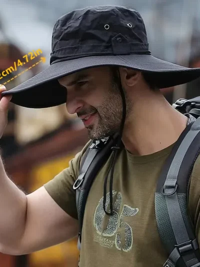 Summer mountaineering fishing hat, men's UV resistant fisherman hat, large eave outdoor work sun protection hat, sun visor hat